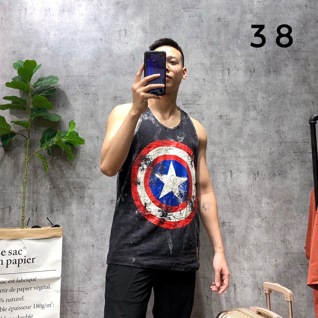 Áo 3 lỗ gym thể thao big size sát nách tanktop họa tiết đầu lâu cotton cao cấp nam SNTL 38