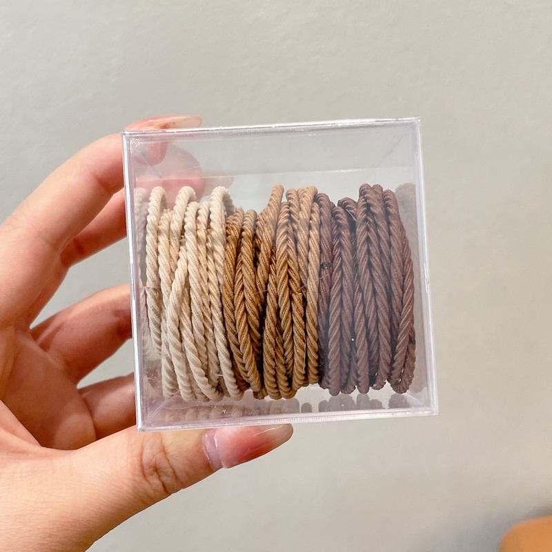 Set 50 Dây Buộc Tóc Cao Su Co Giãn Nhiều Màu Sắc Thời Trang Hàn Quốc