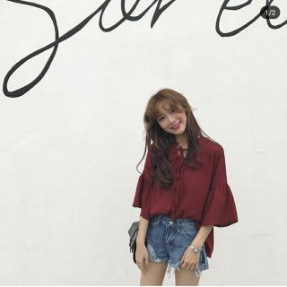 Áo tiểu thư tay lỡ rộng form rộng dáng dài thắt nơ