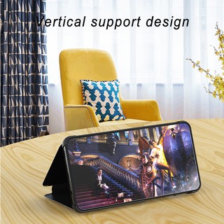 Xiaomi Redmi Note 8 8 Pro Flip Case Smart Luxury Plating View Mirror Covers