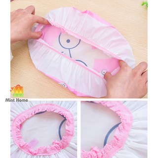 Mũ trùm đầu khi tắm chống nước, mũ ủ tóc tại nhà hình nhân vật anime hoạt hình gấu trúc, thỏ trắng, vịt vàng, chó con
