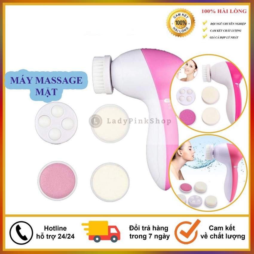 Máy Rửa Mặt 5in1 Massage, Chống Nước , Đánh Bọt, Làm Sạch Bụi Bẩn Mỹ Phẩm