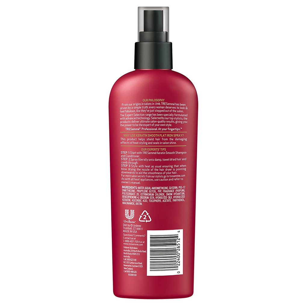 Bình xịt bảo vệ tóc khỏi nhiệt 5 trong 1 TRESemmé Expert Selection Heat Protection Spray Keratin Smooth 236ml (Mỹ)