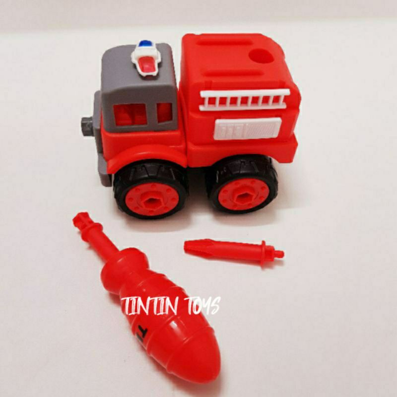 [HÀNG XIN - TO - ĐẸP- THÁO LẮP] Túi đồ chơi 4 xe công trình cho bé tập tháo lắp