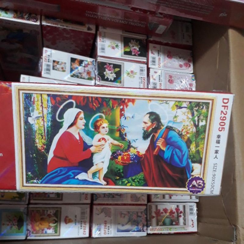 TRANH ĐÍNH ĐÁ GIA ĐÌNH CHÚA DF2905 (90×50)