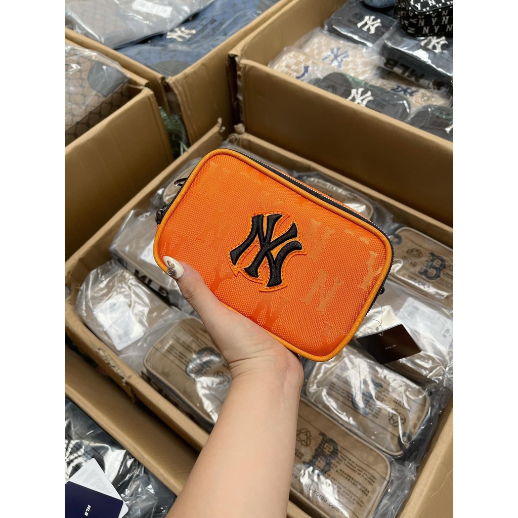 Túi MLB hộp 2 ngăn chất da dầy dặn dây bản to kèm ví nhỏ