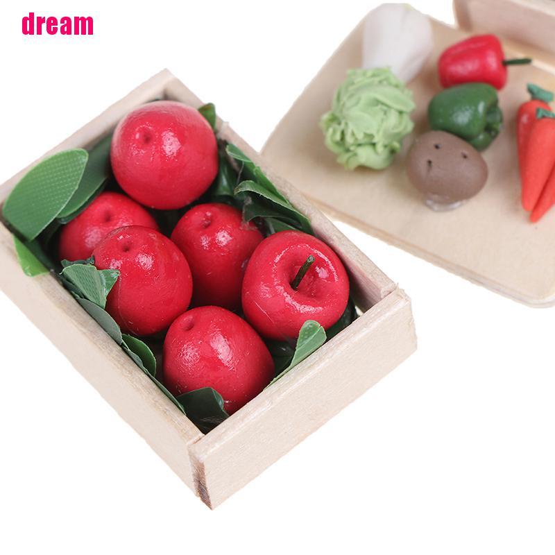 Hộp Rau Củ Mini 4 Kiểu Tỉ Lệ 1: 12 Trang Trí Nhà Búp Bê