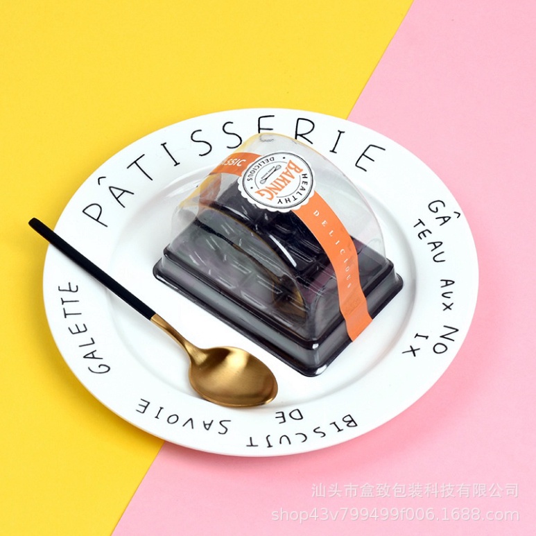 đồ đựng bánh kem [FREESHIP❤️] Combo 100 hộp nhựa pet đế đen bán nguyệt