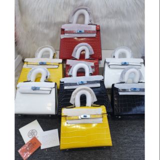 Túi chữ H kelly size 20 và 25 vân rắn