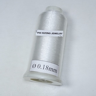 Cuộn chỉ cước 0.18mm (cuộn to 6000m) ko co giãn dùng may ren, kết hạt