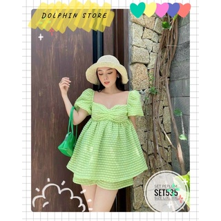 BIGSIZE Set áo babydoll kèm quần short bigsize