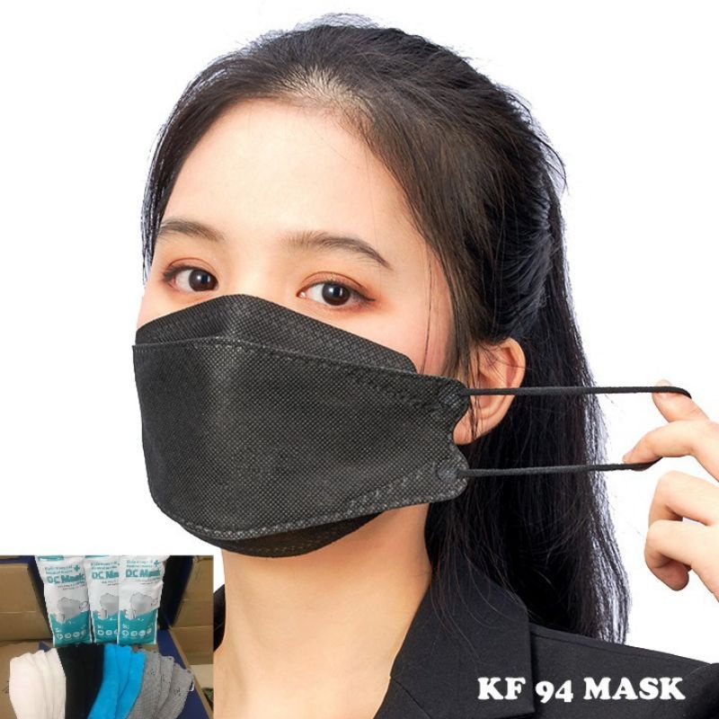 Túi 10 chiếc Khẩu Trang y tế 4D mask KF94 màu ĐEN