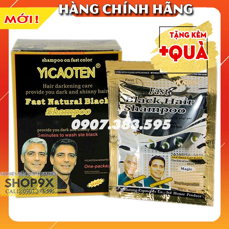[Chính Hãng] Hộp Dầu Gội Nhuộm Đen Tóc YiCaoTen - Gội Là Đen (Hộp 10 Gói Có Kèm Bao Tay) | BigBuy360 - bigbuy360.vn