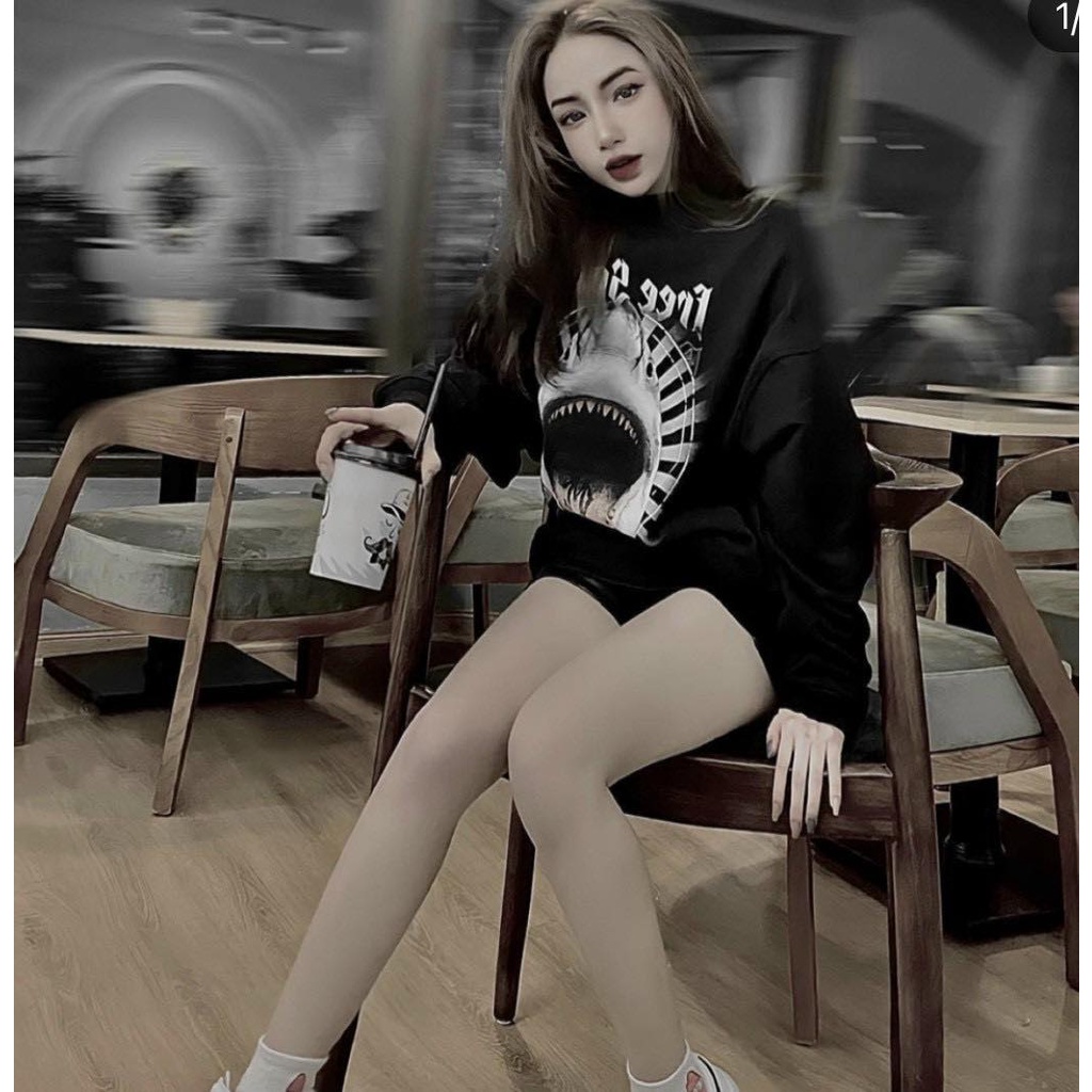 Áo Sweater Mikenco Cá Mập phong cách đường phố cực chất, Áo NỈ Unisex Nam Nữ