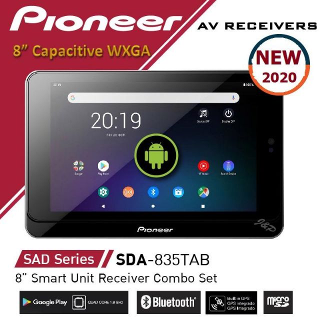 Pioneer SDA-835TAB & SPH-T20BT Bộ thu đa phương tiện màn hình Android 8" (Chính hãng Pioneer thailand)