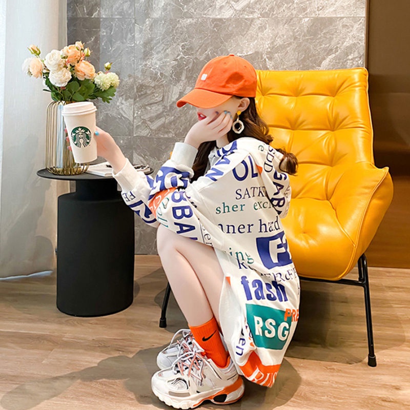 Áo hoodie nữ dáng rộng thiết kế mới phong cách Hàn Quốc 2021