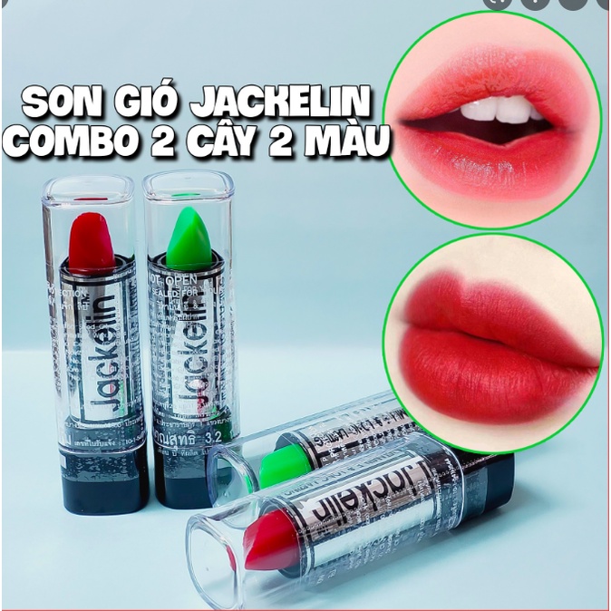 COMBO 2 SON GIÓ DƯỠNG MÔI THÁI LAN JACKELIN