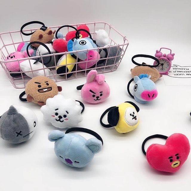 Dây buộc tóc đuôi ngựa thiết kế hình nhân vật hoạt hình BTS đáng yêu