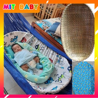 Nôi tre để võng, chất liệu tre hun khói tự nhiên, chống cong lưng cho trẻ em