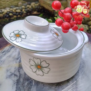 Âu thố sứ đựng súp chưng yến - bát sứ có nắp đựng muối gia vị gốm sứ bát tràng đương đại