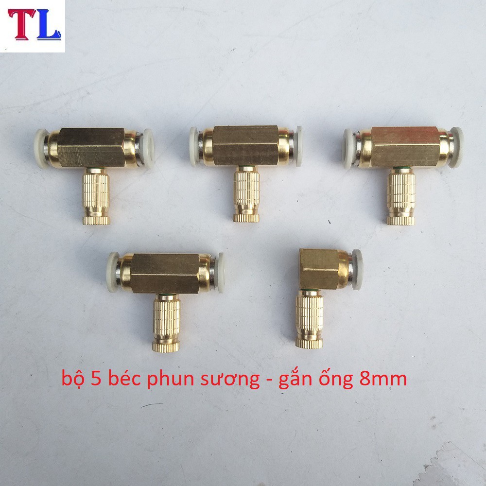 Bộ máy bơm phun sương12v-5 béc-có chiết áp điều chỉnh lượng nước (bộ không nguồn)