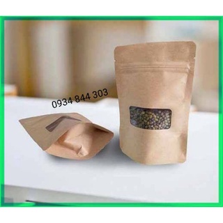 [1kg] Túi zip giấy kraft có cửa sổ