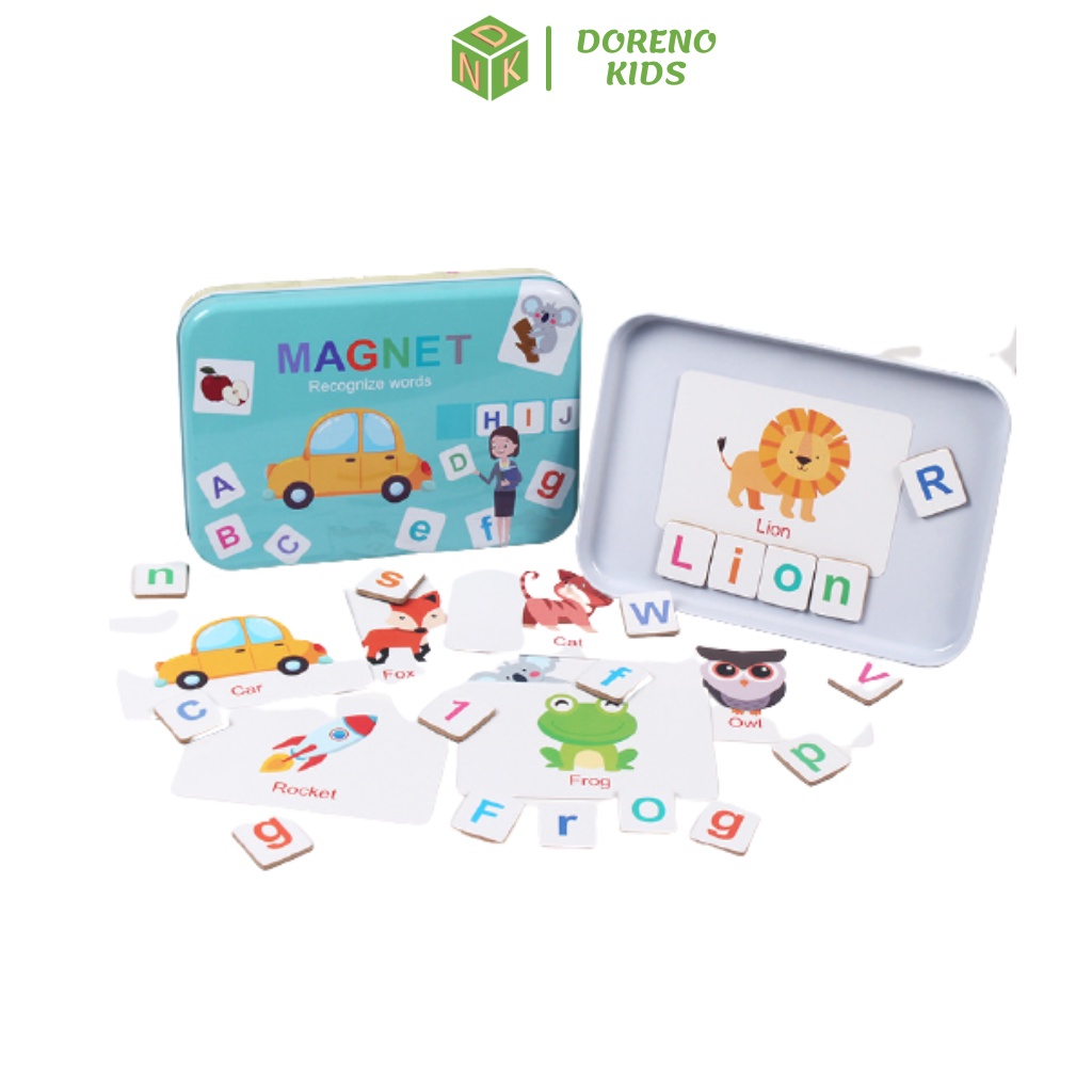 Bộ ghép chữ tiếng Anh bằng nam châm, Đồ chơi trí tuệ giáo dục sớm cho bé