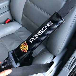 2 miếng đệm vai bằng sợi cacbon cho dây an toàn xe hơi Porsche cayenne macan panamera