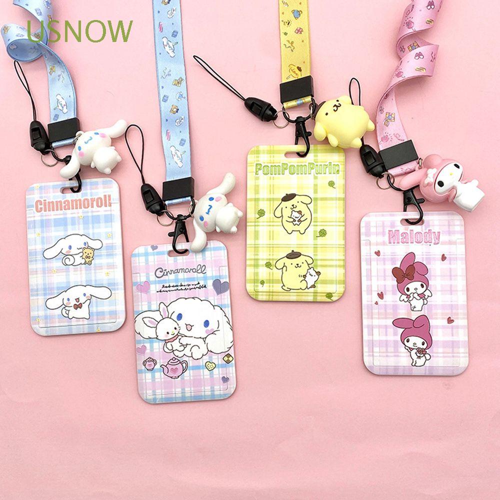 Vỏ Bọc Thẻ ID / Thẻ ID / Xe Buýt Hai Mặt Họa Tiết Kuromi Cinnamoroll Có Dây Đeo Cổ