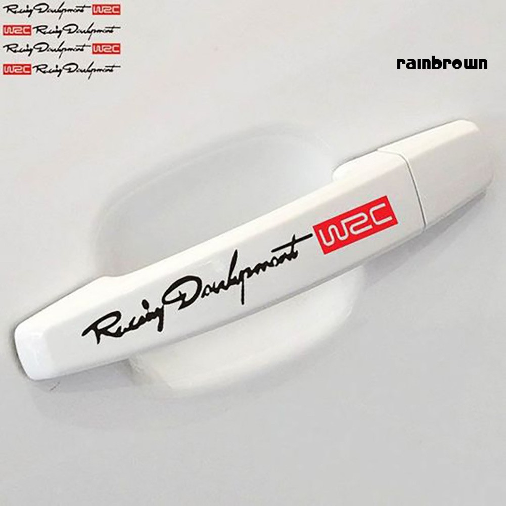 4 Miếng dán trang trí tay nắm cửa xe hơi Toyota Skoda Kia Laada Opel độc đáo