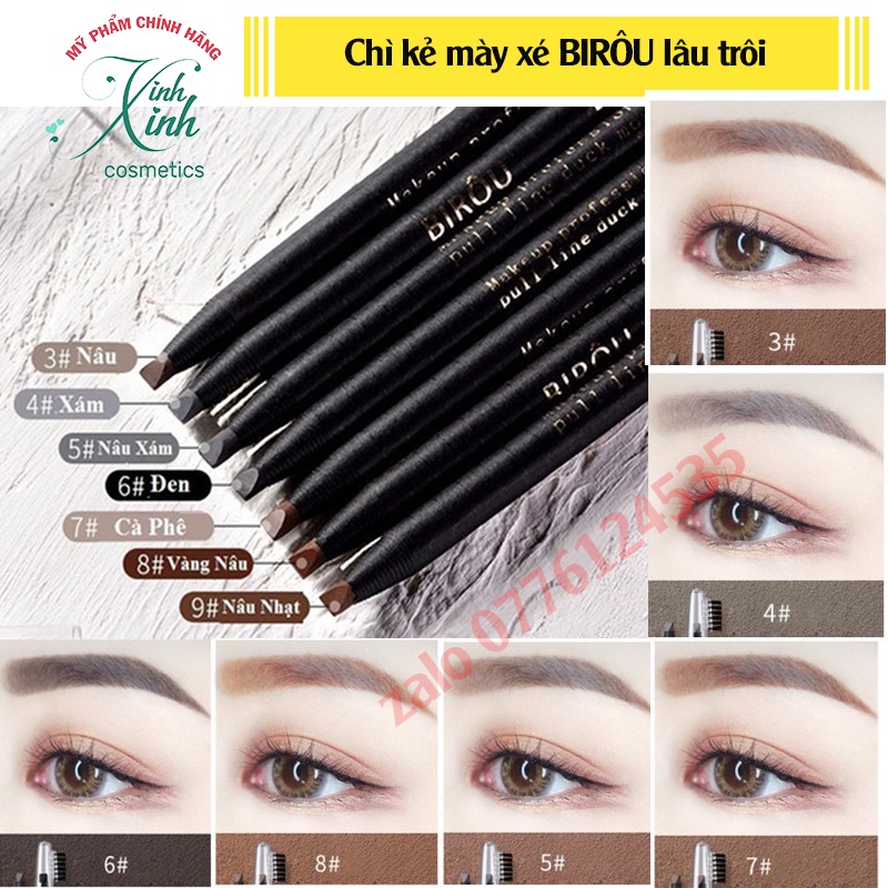 Chì xé kẻ mày BRIÔU cứng phẩy sợi Eyebrow Pencil sắc nét chuyên dùng cho Makeup trang điểm