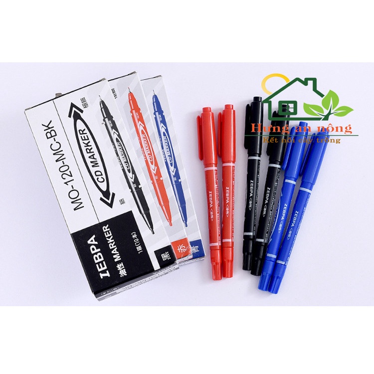 Bút kim - bút lông dầu 2 đầu ngòi 0.5mm - 1mm