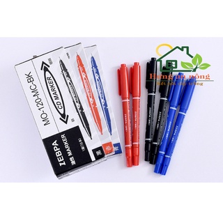 Bút kim - hộp 10 bút lông dầu 2 đầu ngòi 0.5mm - 1mm