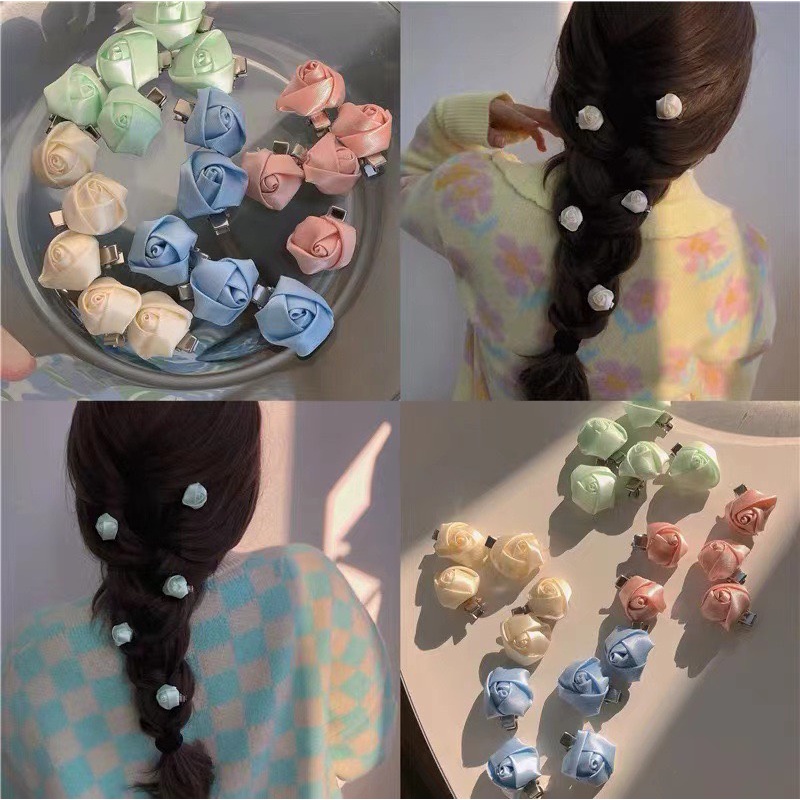 Set kẹp tóc nữ hoa hồng cherry dâu vải mini kẹp mái TIMSTORE phong cách hàn quốc kiểu mới dễ thương