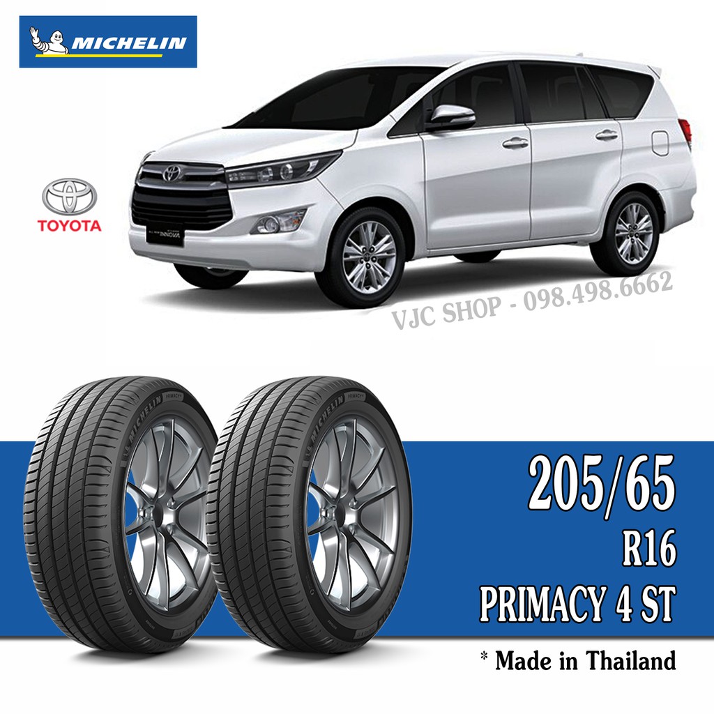 Cặp Lốp Xe Ô Tô Toyota Innova - Michelin 205/65R16 (Số lượng: 2 lốp) - Miễn phí lắp đặt + Cân bằng động