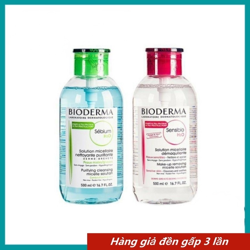 🔥CHÍNH HÃNG 100%🔥 Nước Tẩy Trang Bioderma Bản Nắp Nhấn, Nắp Bật 500ml