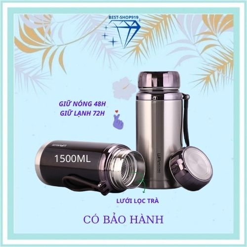 Bình Giữ Nhiệt BAOL Có Nắp Kim Cương 1000ML 1200ML 1500ML Giữ Nóng 48h Lạnh 72h Chất Liệu inox 304 Cao Cấp