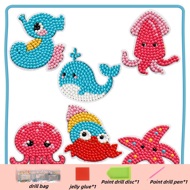 Bộ Đồ Chơi Lắp Ráp Tranh Đính Đá Thủ Công DIY 15 Màu Tùy Chọn Họa Tiết Hoạt Hình Sáng Tạo Cho Trẻ Em