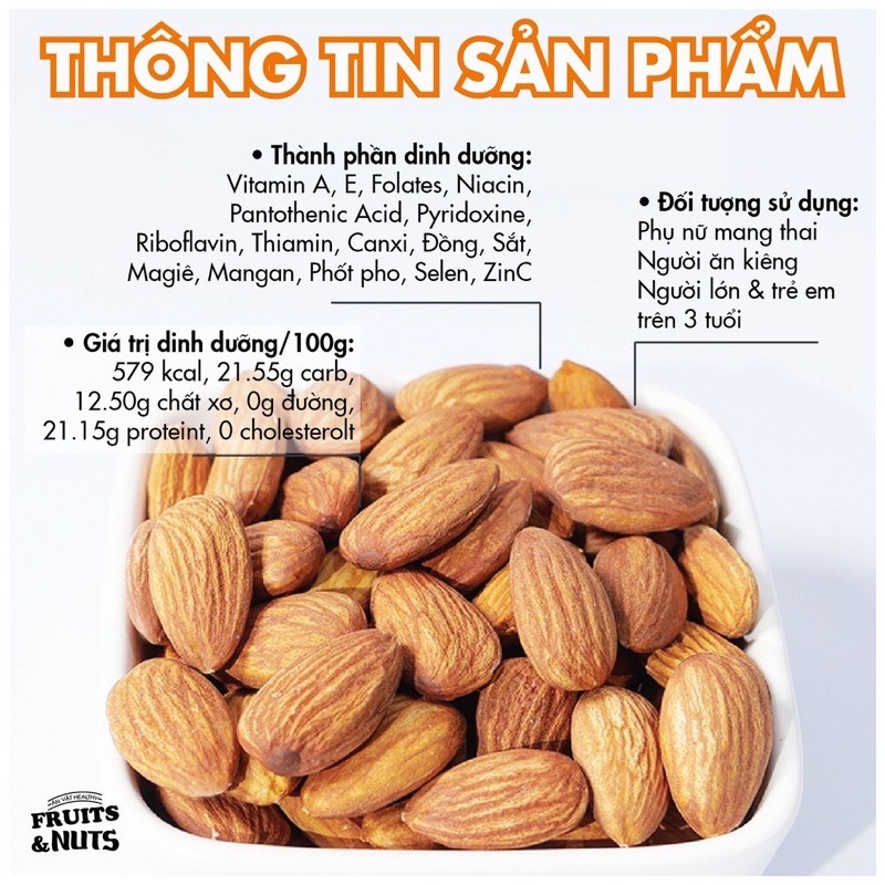 Hạnh nhân bột 100g / Hạnh nhân lát 100g / Hạnh nhân hạt 100g