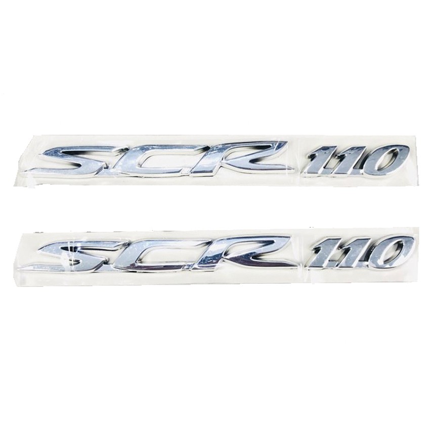 Tem dán xe máy chữ nổi xe SCR 110 mạ xi niken Greennetworks