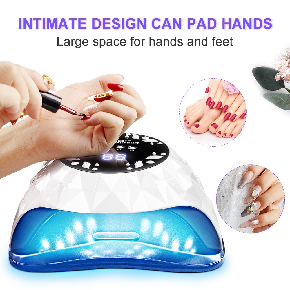 Đèn LED UV Sấy Khô Móng Tay Nhanh Chóng Có 4 Hẹn Giờ Chuyên Nghiệp