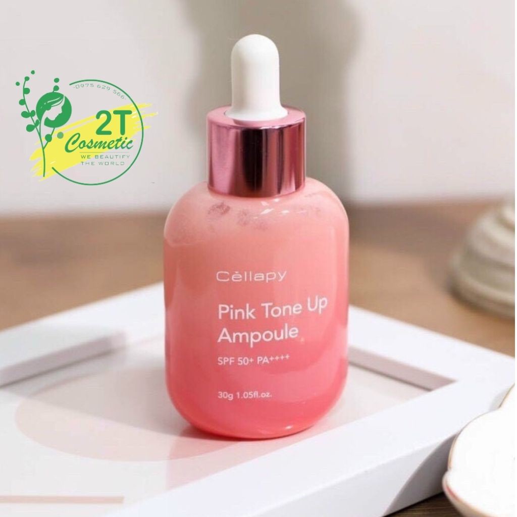 Serum dưỡng da cellapy pink tone up 𝐇𝐚̀𝐧 𝐐𝐮𝐨̂́𝐜 Tinh Chất Dưỡng Trắng Chống Nắng Cellapy Pink Tone Up Ampoule SPF 50+PA+