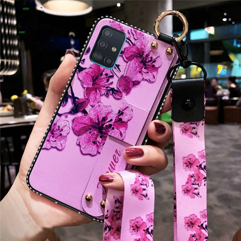 Ốp lưng silicon mềm hình hoa có dây cho Samsung Galaxy A51 A71 A10 A20 A30 A50S S20 Plus Note 10 Lite S10 Note 20  | BigBuy360 - bigbuy360.vn