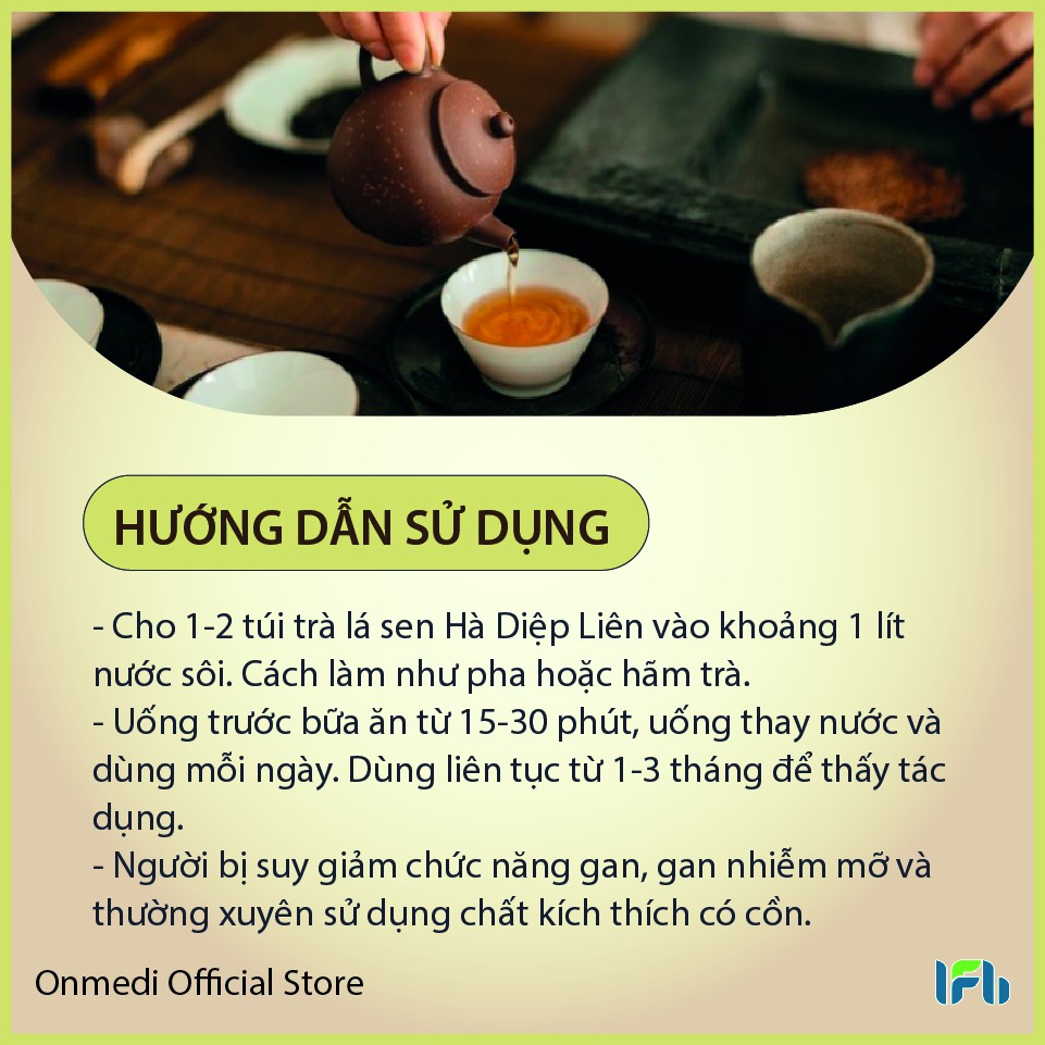 Trà Lá Sen Hà Diệp Liên Khánh Thu Hộp 30 Túi Lọc