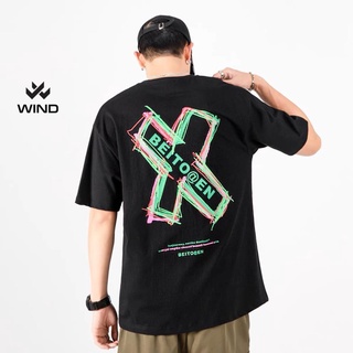 Áo thun tay lỡ Wind phông unisex form rộng BEITOGEN nam nữ oversize ulzzang  ྇
