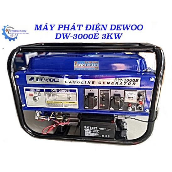 Máy phát điện chạy xăng 3KVA Dewoo DW-3000E  - HÀNG CHÍNH HÃNG
