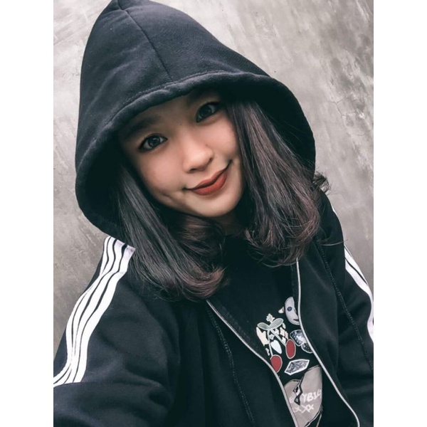 Áo khoác hoodie unisex nỉ bông cotton dưới 80kg- Áo khoác hoodie 4 sọc