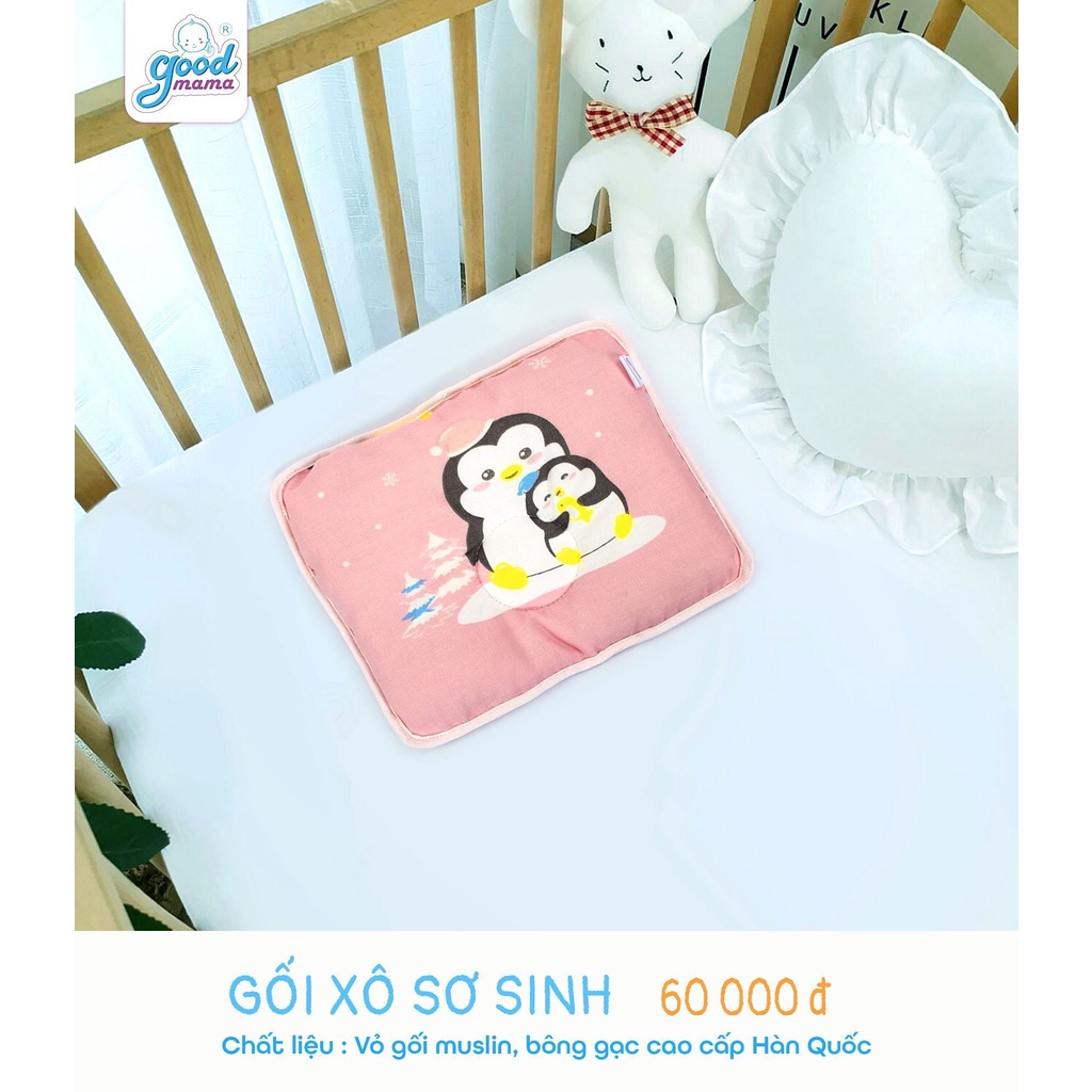 Gối Goodmama, gối xô sợi tre cao cấp cho bé sơ sinh hàng đẹp chuẩn