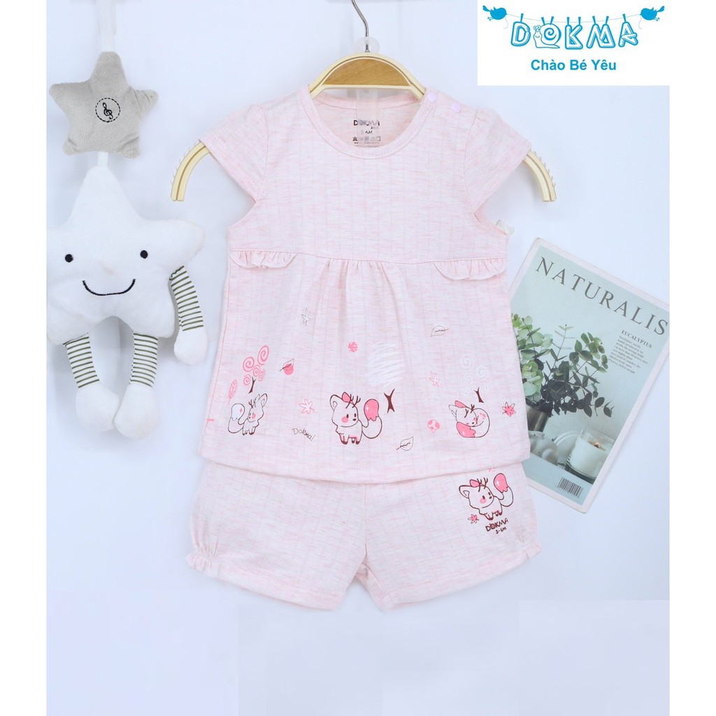 DB456 Bộ quần áo cộc tay cài vai Dokma (6-24M)