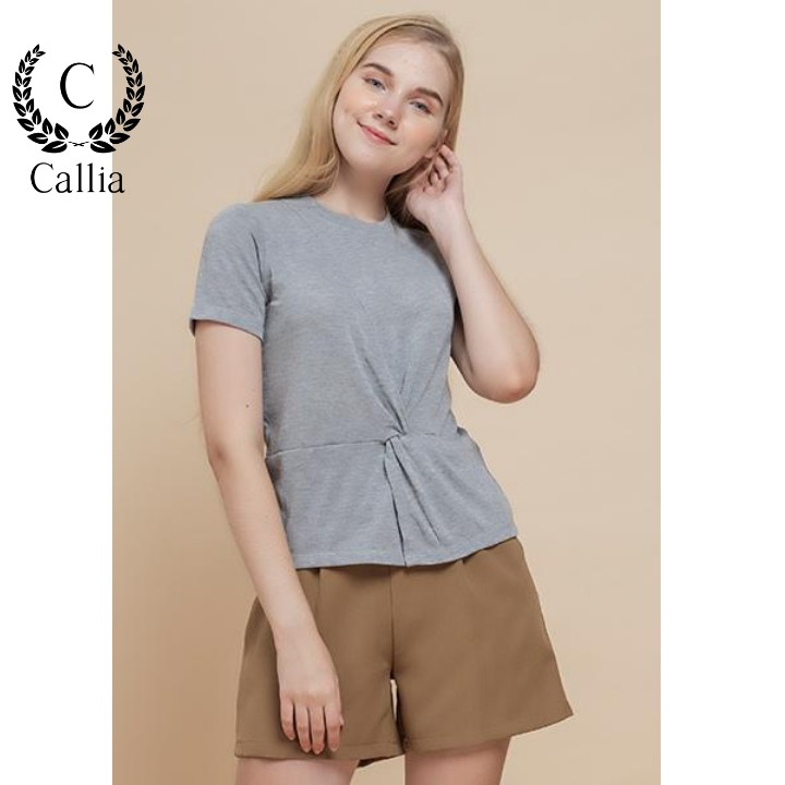Áo thun kiểu nữ Callia Cara Grey cổ tròn (Xám)